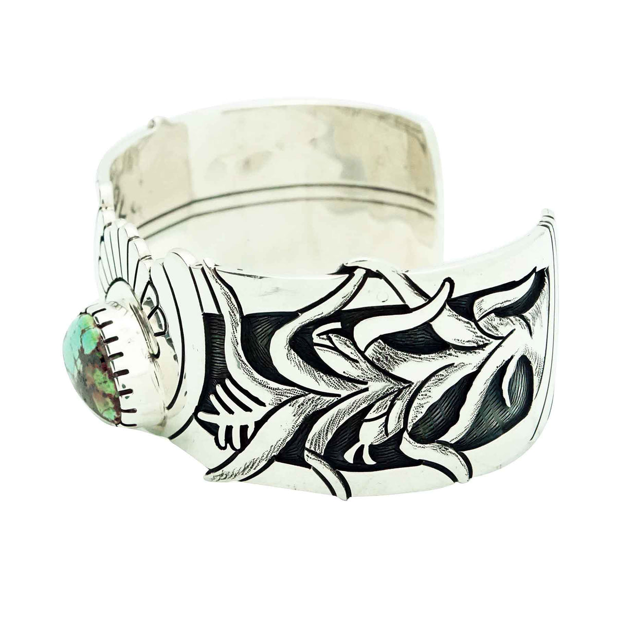 Roy Talahaftewa, Bracelet, Smoke Blessing, Silver Overlay, Hopi, 6 5/8 –  Perry Null Trading Co