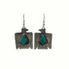 Fred Begay, Earring, Thunderbird, Kingman Turquoise, Navajo, 2"