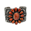 Tillie Jon, Bracelet, Red Spiny Oyster Shell, Silver, Navajo, 7"