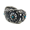 Tim Yazzie, Bracelet, Conchos, Kingman Turquoise, Navajo, 7"