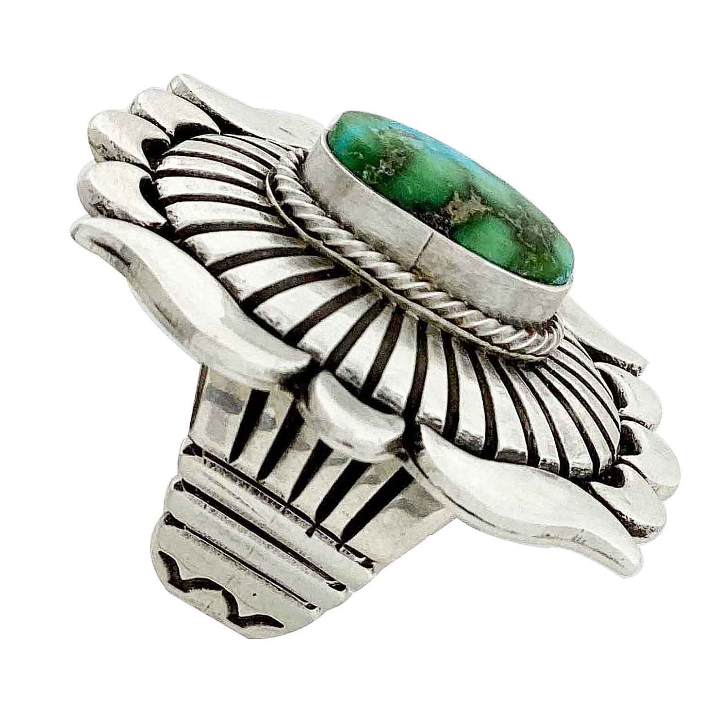 Thomas Jim, Ring, Sonoran Rose Turquoise, Silver, Navajo Thomas Jim, Ring, Sonoran Rose Turquoise, Silver, Navajo