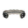 Roland Dixon, Bracelet, Silver Buttons, Stamping, Navajo Handmade, 7"