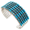 Sibert Bowannie, Bracelet, Turquoise, Petit, Needlepoint, Zuni Handmade,  6 3/4"