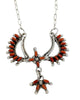 Rose, Darryl Fambrough, Necklace, Earrings, Mediterranean Coral, Zuni Made, 15"