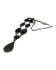 Freddie Maloney, Necklace, Obsidian, Sterling Silver, Navajo Handmade, 34”