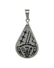 Ruben Saufkie, Pendant, Teardrop, Overlay Design, Sterling Silver, Hopi, 2 1/2"