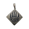 Ruben Saufkie, Pendant, Square, Overlay Design, Sterling Silver, Hopi, 2 5/8"