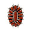 Lorraine Waatsa, Ring, Mediterranean Coral, Cluster, Zuni, 9