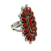 Lorraine Waatsa, Ring, Mediterranean Coral, Cluster, Zuni, 9