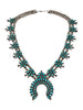 Vintage Collection, Squash Blossom, Necklace, Nevada Turquoise, Circa 1950s, 27"