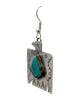 Fred Begay, Earring, Thunderbird, Kingman Turquoise, Navajo, 2"