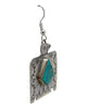 Fred Begay, Earring, Thunderbird, Kingman Turquoise, Navajo, 2"