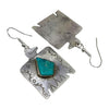 Fred Begay, Earring, Thunderbird, Kingman Turquoise, Navajo, 2"