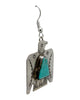 Fred Begay, Earring, Thunderbird, Kingman Water Web Turquoise, Navajo, 2"