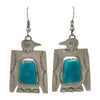 Fred Begay, Earring, Thunderbird, Kingman Turquoise, Navajo, 2 3/4"