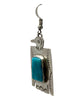 Fred Begay, Earring, Thunderbird, Kingman Turquoise, Navajo, 2 3/4"