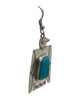 Fred Begay, Earring, Thunderbird, Kingman Turquoise, Navajo, 2 3/4"