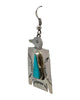 Fred Begay, Earring, Thunderbird, Persian Turquoise, Navajo, 2 1/8"