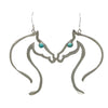 Robby Manuelito, Earring, Sandcast, Horse, Kingman Turquoise, Navajo, 3 1/2"