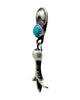 Martha Cayatineto, Earrings, Sandcast, Kingman Turquoise, Navajo, 1 3/4"