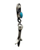 Martha Cayatineto, Earrings, Sandcast, Kingman Turquoise, Navajo, 1 3/4"