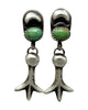 Martha Cayatineto, Earrings, Sandcast, Green Kingman Turquoise, Navajo, 1 3/4"