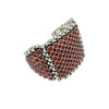 Vincent Shirley, Bracelet, Mediterranean Coral, Inlay, Sterling Silver, Navajo, 6 3/8"