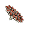 Geraldine James, Cluster Ring, Mediterranean Coral, Navajo, 8 1/2"