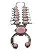 Freddie Maloney, Necklace, Pink Conch Shell, Navajo, Sterling Silver, 32”