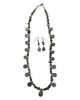 Larry Curley, Earring, Necklace, Pilot Mountain Turquoise, Navajo, 24"