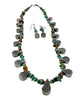 Larry Curley, Earring, Necklace, Pilot Mountain Turquoise, Navajo, 24"