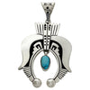 Mary Lou Begay, Pendant, Blue Gem Turquoise, Navajo, 3 7/8"