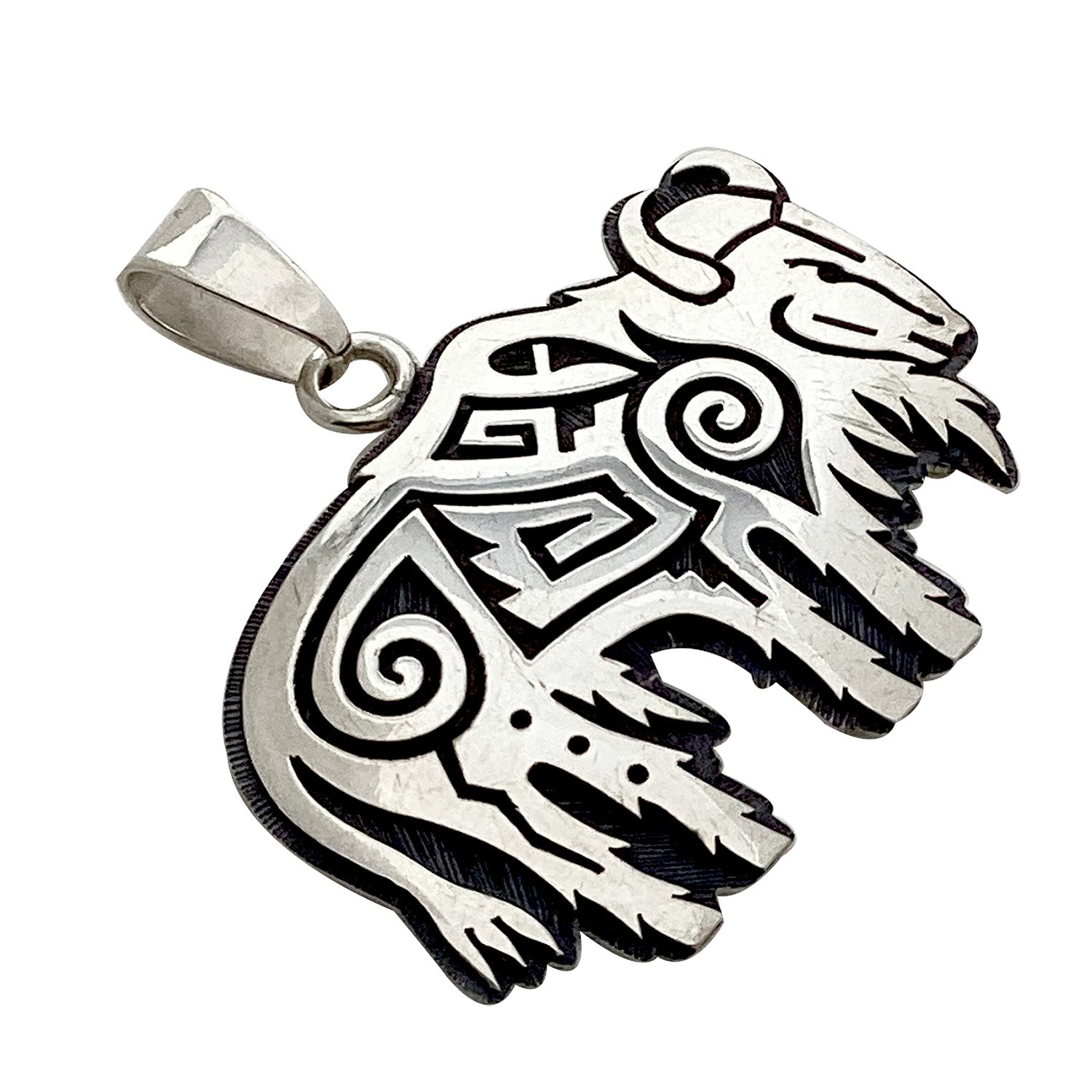 Ruben Saufkie, Pendant, Buffalo, Hopi, 1 3/4
