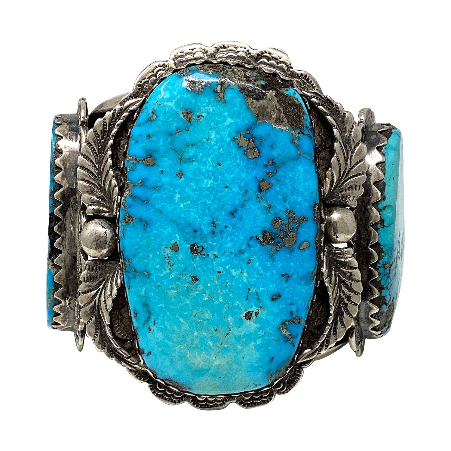Magnificent Vintage Native American Navajo Morenci Turquoise Sterling Silver Huge Bracelet Magnificent Vintage Native American Navajo Morenci Turquoise Sterling Silver Huge Bracelet