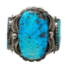 Leonard Martza, Bracelet, Vintage, Morenci Turquoise, Zuni, 6 3/4"