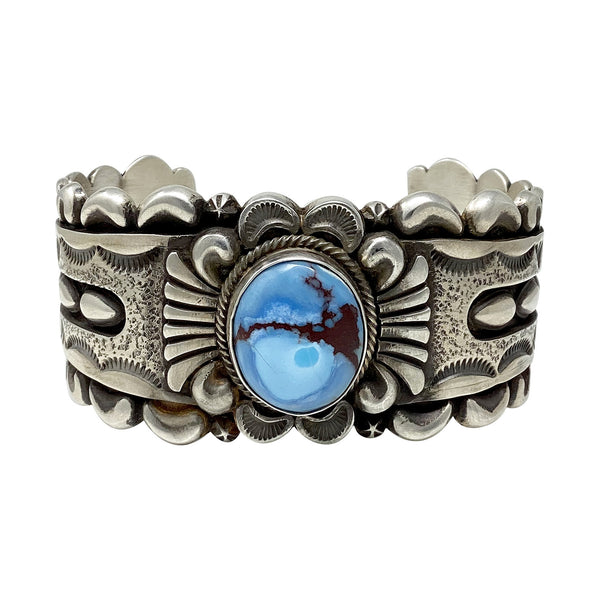 Thomas Jim, Bracelet, Golden Hills Turquoise, Navajo Handmade, 7 1/4