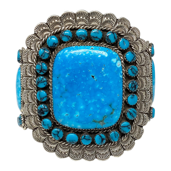 Larry Etcitty, Bracelet, Kingman Turquoise, Navajo, 6 3/4