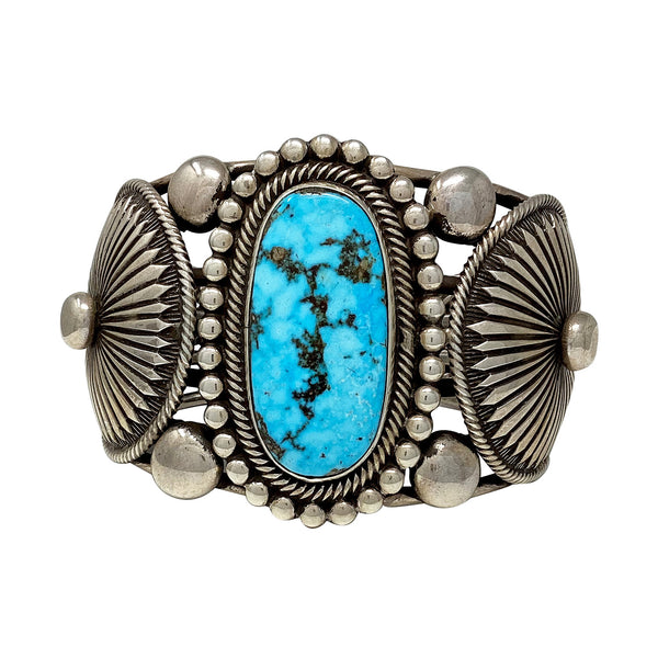 Rick Martinez, Bracelet, Kingman Turquoise, Navajo, 6 1/2