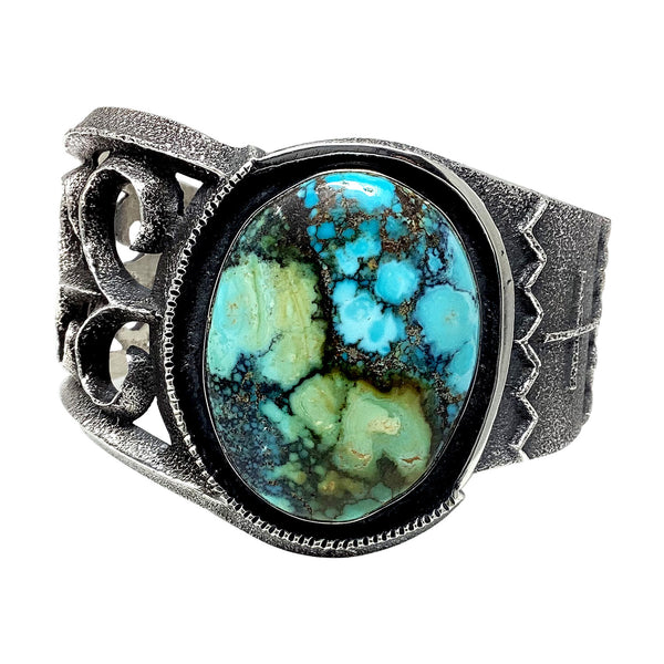 Aaron Anderson, Bracelet, China Mountain Turquoise, Navajo, 6 3/4”