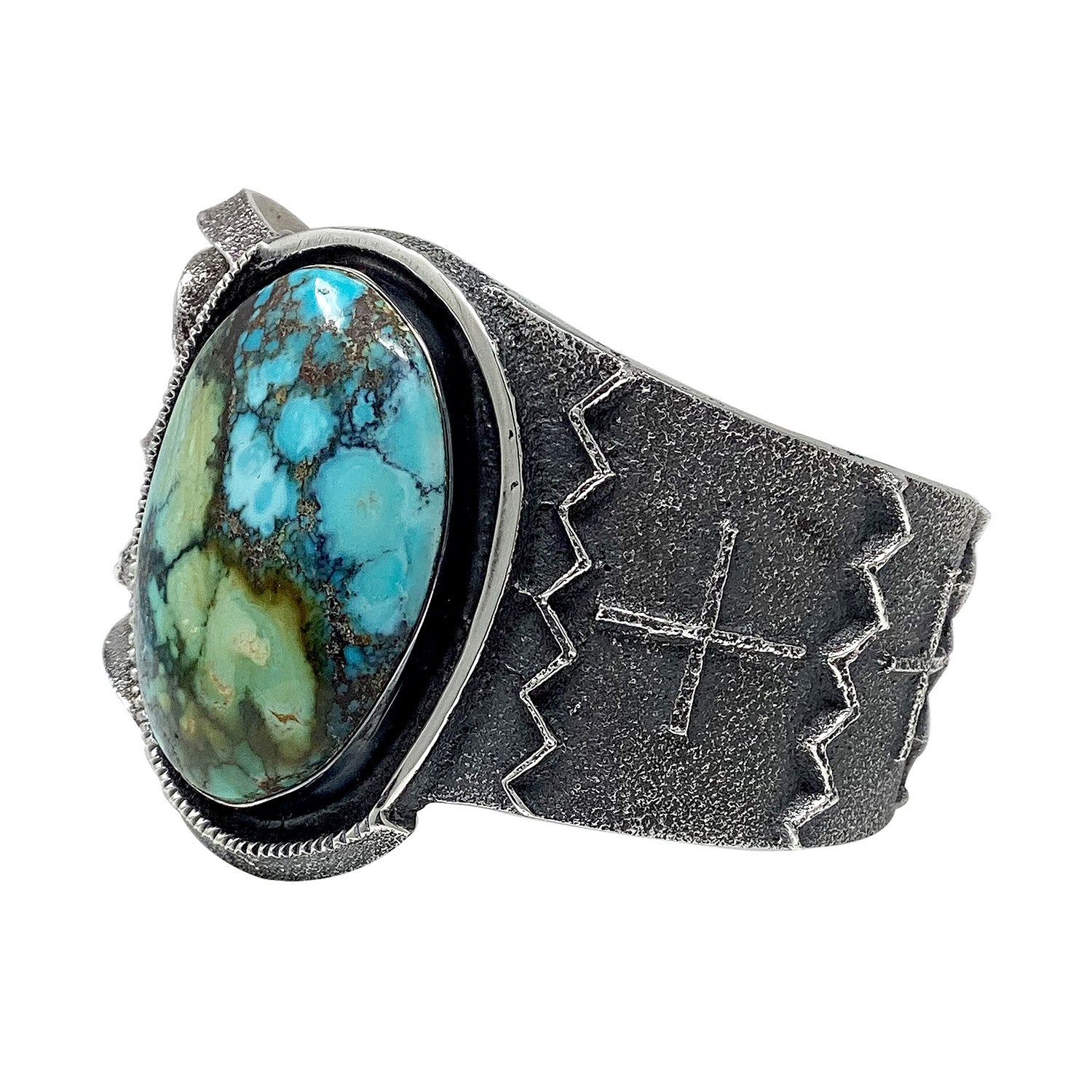 Navajo Aaron Anderson ターコイズ付きバングル NAVAJO（ナバホ）族 アーティスト Aaron Anderson K18ベゼル