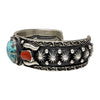 Roland Dixson, Bracelet, Ithaca Peak Turquoise, Coral, Navajo, 7"