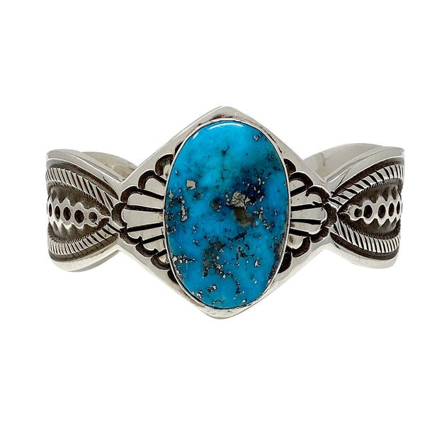 Terry Martinez, Bracelet, Morenci Turquoise, Navajo, 6 1/4