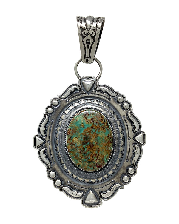 Roland Dixon, Pendant, Pilot Mountain Turquoise, Navajo, 5 1/4