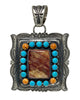 Roland Dixon, Pendant, Spiny Oyster, Kingman Turquoise, Navajo, 4 5/8"