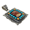 Roland Dixon, Pendant, Spiny Oyster, Kingman Turquoise, Navajo, 4 5/8"