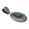 Calvin Martinez, Pendant, Pilot Mountain Turquoise, Sterling Silver, Navajo Handmade, 3"