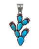 Richard Yazza, Pendant, Coral, Blue Gem Turquoise, Sterling Silver, Navajo, 4 1/2"