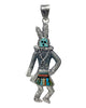 Lester James, Pendant, Multi-Stone, Sterling Silver, Navajo Handmade, 4 3/4"