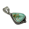 MB Hallmark, Pendant, Pilot Mountain Turquoise, Sterling Silver, Navajo Handmade, 2 1/8"