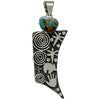 Alex Sanchez, Pendant, Pilot Mountain Turquoise, Sterling Silver, Navajo, 3 3/4"